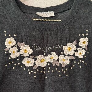 Locher’s Paris “Fresh Out Of F**cks” Floral Embroidered Crewneck Sweatshirt